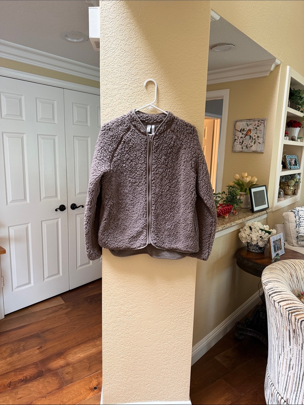 Zella Kids Sherpa Zip Jacket - Taupe Gray